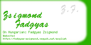 zsigmond fadgyas business card